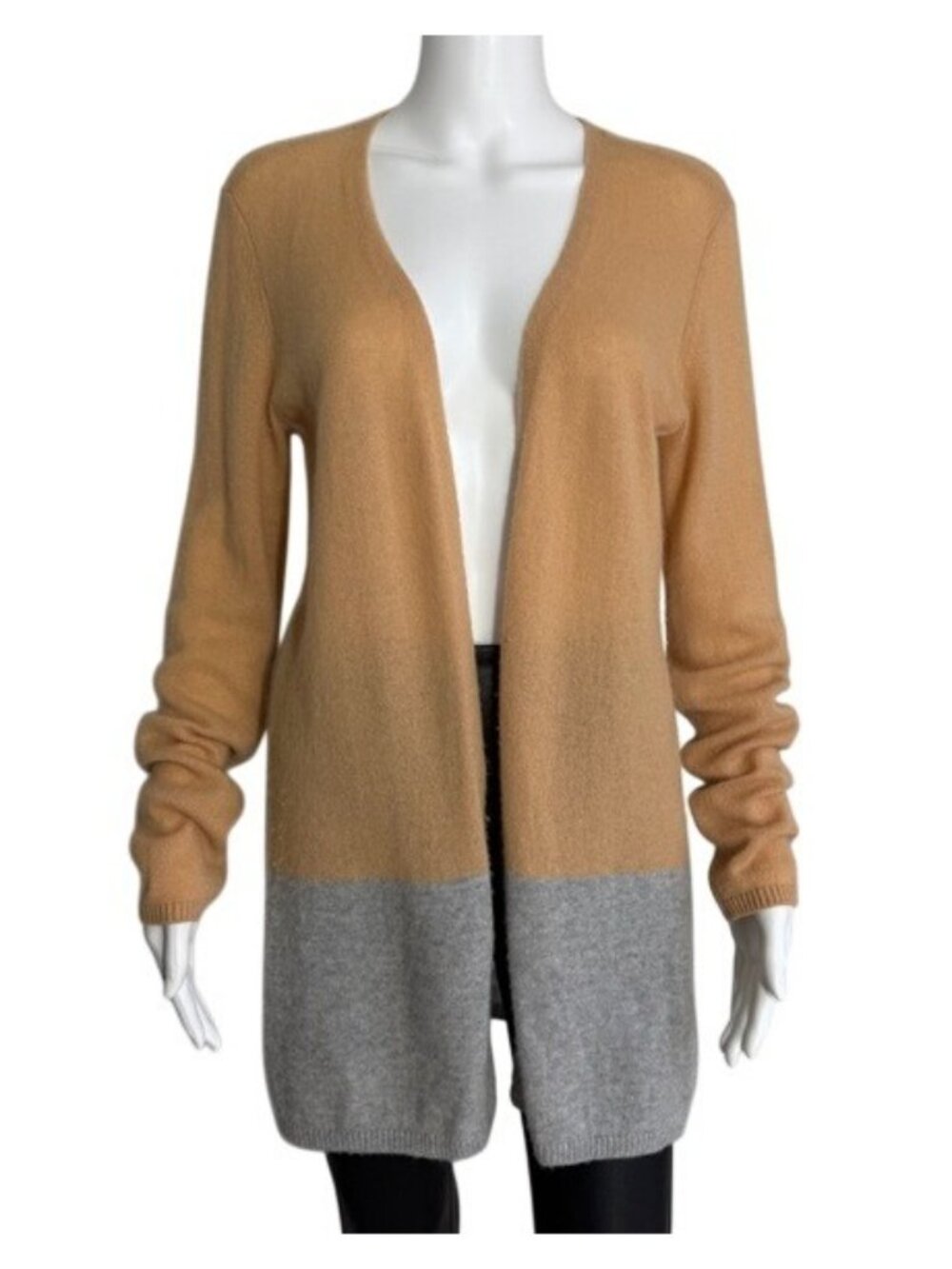 Magaschoni New York Cashmere Colorblock Open Front Cardigan – Size L